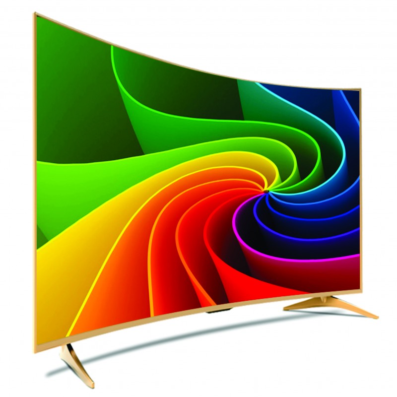 55 INCH ANDROID CURVED LED SMART TV, 4K ULTRA HIGH DEFINITION. SUPPORTS WIFI